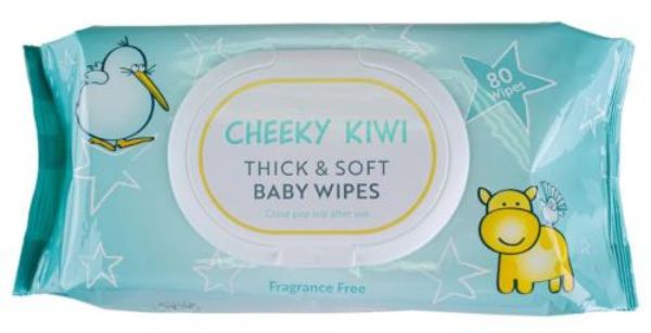 Picture of PKT OF 80 UNSCENTED CHEECKY KIWI BABY WET WIPES