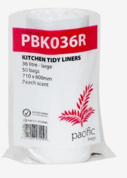 Picture of CTN OF 20 X 36L PACIFIC WHITE KITCHEN TIDY BIN LINER ROLLS
