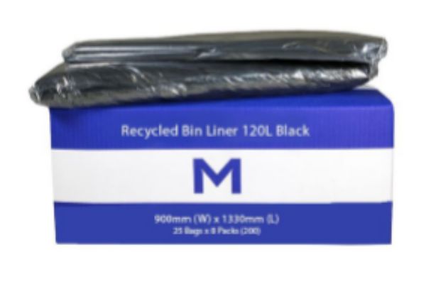 Picture of PKT OF 25 X 120L MPH BLACK RUBBISH BAGS