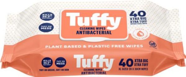 Picture of PKT 40 XL HEAVY DUTY ANTIBACTERIAL TUFFY WIPES