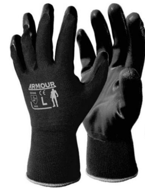 Picture of NITRILE SMOOTH WORK GLOVES, BLACK, LARGE