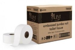 Picture of BOX OF 8 X 300M LIVI ESSENTIALS 2PLY JUMBO TOILET TISSUE