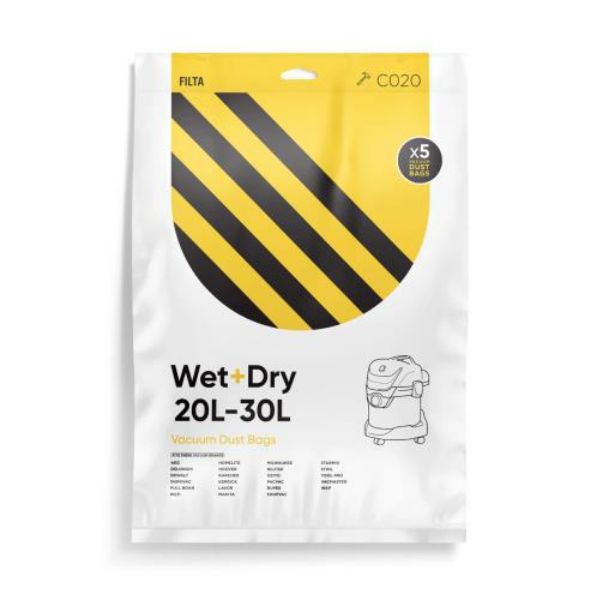 Picture of PKT OF 5 FILTA VACUUM BAGS FOR SHOP STARMIX