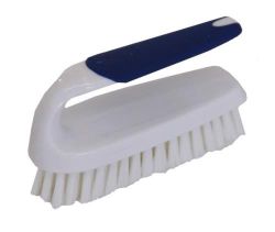 Picture of BROWNS WHITE/BLUE ONE-SIDED NAIL BRUSH CURVED HANDLE