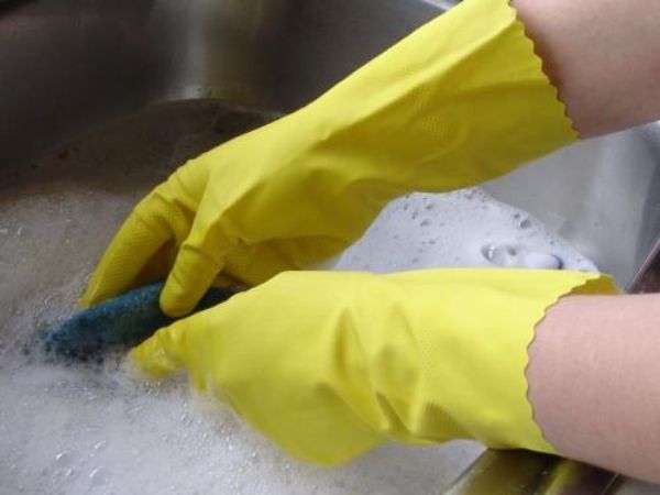 Picture of PAIR OF YELLOW SILVERLINED GLOVES (MEDIUM)