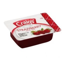 Picture of TRAY OF 75 X 14G PORTIONS CRAIGS - STRAWBERRY JAM