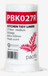 Picture of ROLL OF 50 X 27L PACIFIC WHITE KITCHEN TIDY LINERS
