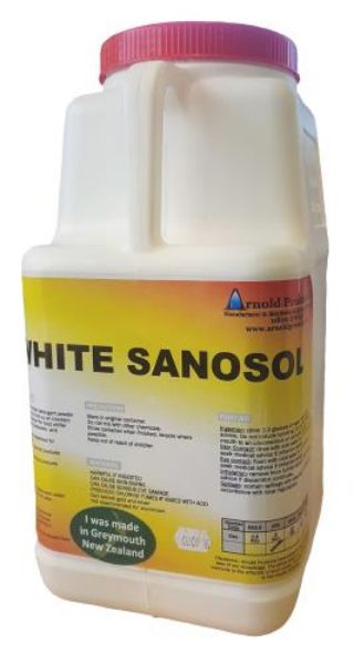 Picture of 4.5KG TUB OF WHITE SANOSOL SANITISER & DE-STAINER-OUT OF STK