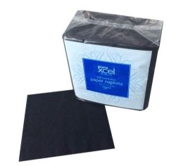 Picture of BOX 2000 PURE EXCEL 2PLY 4FOLD LUNCHEON SERVIETTES (BLACK)