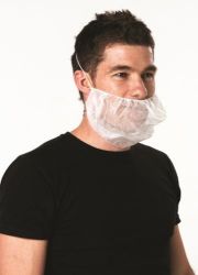 Picture of CTN OF 1000 BEARD COVERS SINGLE LOOP DISPOSABLE WHITE/BLUE