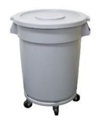 Picture of 80L HEAVY DUTY ROUND BIN WITH LID AND DOLLY BASE