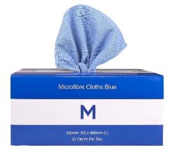 Picture of MPH BOX OF 50 DISPENSER MICROFIBRE CLEANING CLOTHS BLUE