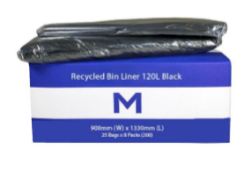 Picture of CTN OF 125 X 120-200L MPH BLACK RUBBISH BAGS - HEAVY DUTY