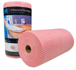 Picture of CTN 4 ROLLS MPH WAVY WIPES HEAVY DUTY RED