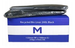 Picture of CTN OF 100 X 240L MPH BLACK RUBBISH BAGS - HEAVY DUTY