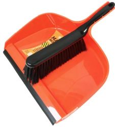 Picture of BROWNS MAXI LARGE DUST PAN SET - ORANGE/BLACK
