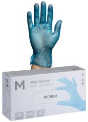 Picture of CTN 1000 BLUE VINYL POWDER FREE GLOVES (M)