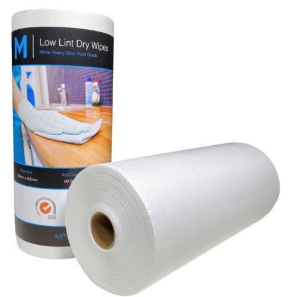 Picture of CTN OF 4 ROLLS MPH LOW LINT DRY WIPES WHITE